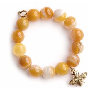 Butterscotch Agate Queen Bee Bracelet